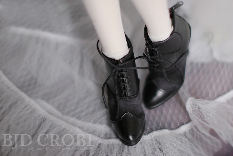 SHG-Laceup heel boots (Black) | Item in Stock | SHOES