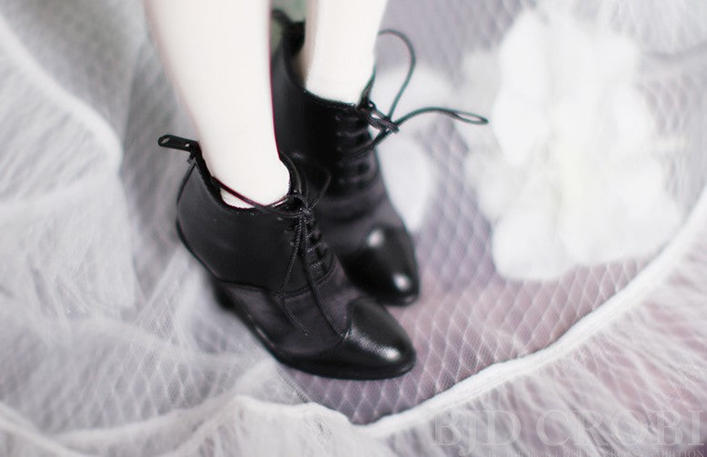 SHG-Laceup heel boots (Black) | Item in Stock | SHOES