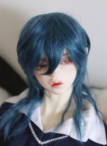 Bangs wolf tail wig peacock blue (20-22.5cm) | Item in Stock | WIG