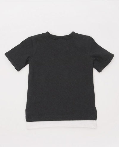 [MSD] Layered Short Sleeve Tee (Black) | Item in Stock | OUTFIT