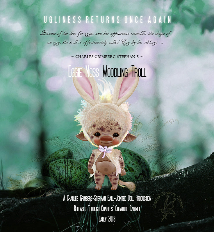 Eggie Moss EGG - Woodling Troll 7cm ~ "Exclusive LE" Tiny/Micro BJD | Preorder | DOLL