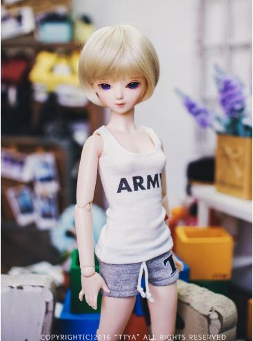 MSD ARMY sleeveless (White) | Item in Stock | OUTFIT