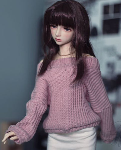 [SD16G] Off-shoulder knit - Pink [Limited Quantity] | Preorder | Outfit