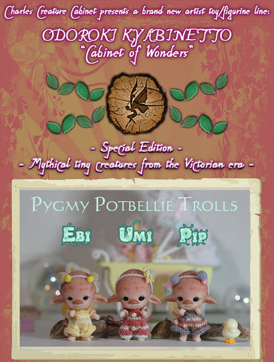 Triplets - 3x Baby Pygmy Troll ~ Rose Quartz Pink | Preorder | DOLL