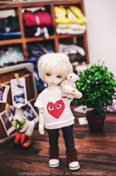 USD Be Funny Heart T shirt (White) | Item in Stock | OUTFIT
